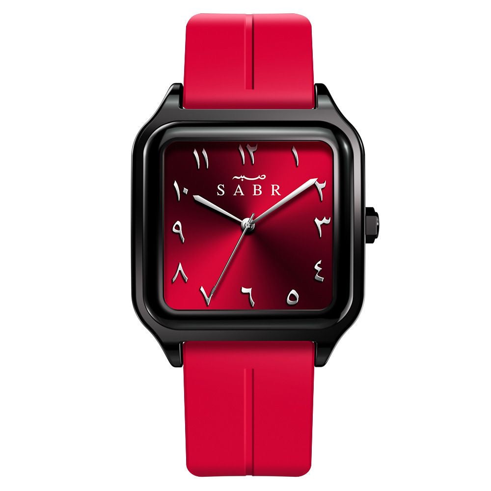 Montre sabr rouge carmin
